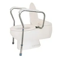 Adjustable toilet safety rails