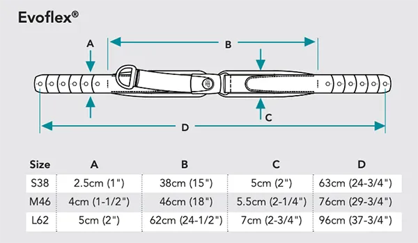 مقاسات حزام حوض بنقطتي تثبيت