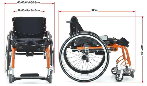 כסא גלגלים אקטיבי ידני עם העמדה חשמלית